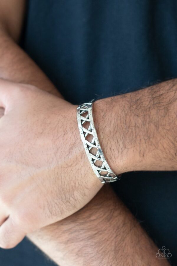 Paparazzi Bracelet ~ In Over Your METALHEAD - Silver