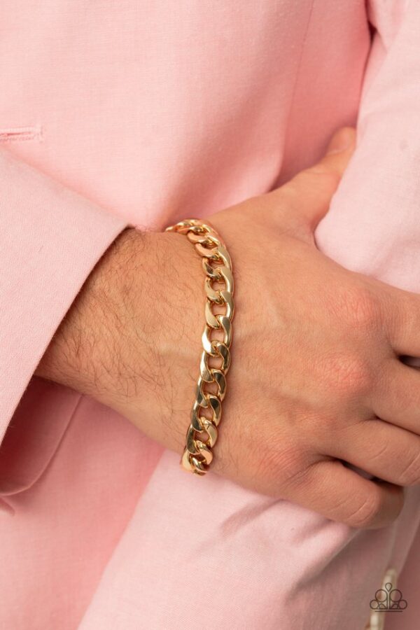 Paparazzi Bracelet ~ Knock, Knock, KNOCKOUT - Gold