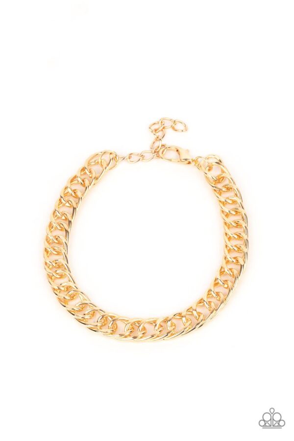 Paparazzi Bracelet ~ Game-Changing Couture - Gold