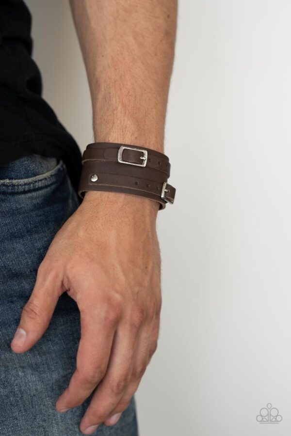 Paparazzi Bracelet ~ Bronco Bustin Buckles - Brown