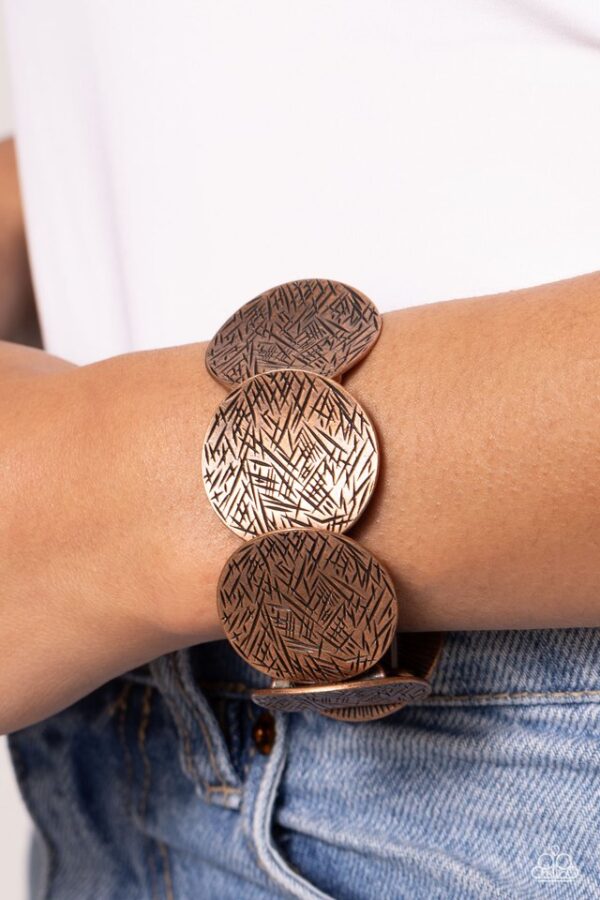 Paparazzi Bracelet ~ Extra Etched - Copper