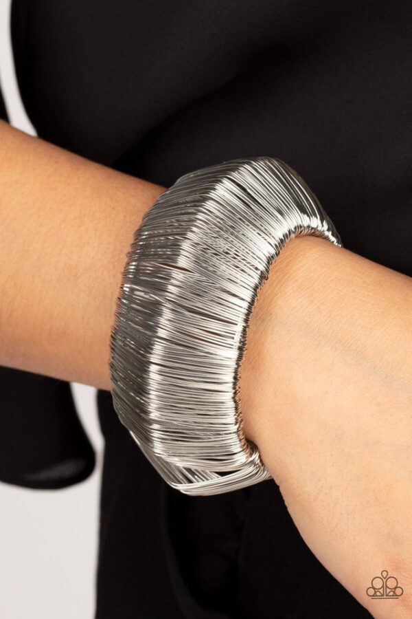 Paparazzi Bracelet ~ Wild About Wire - Silver