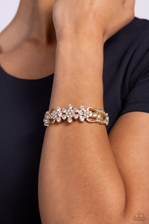 Paparazzi Bracelet ~ Cheers to the Future Mrs. - Gold