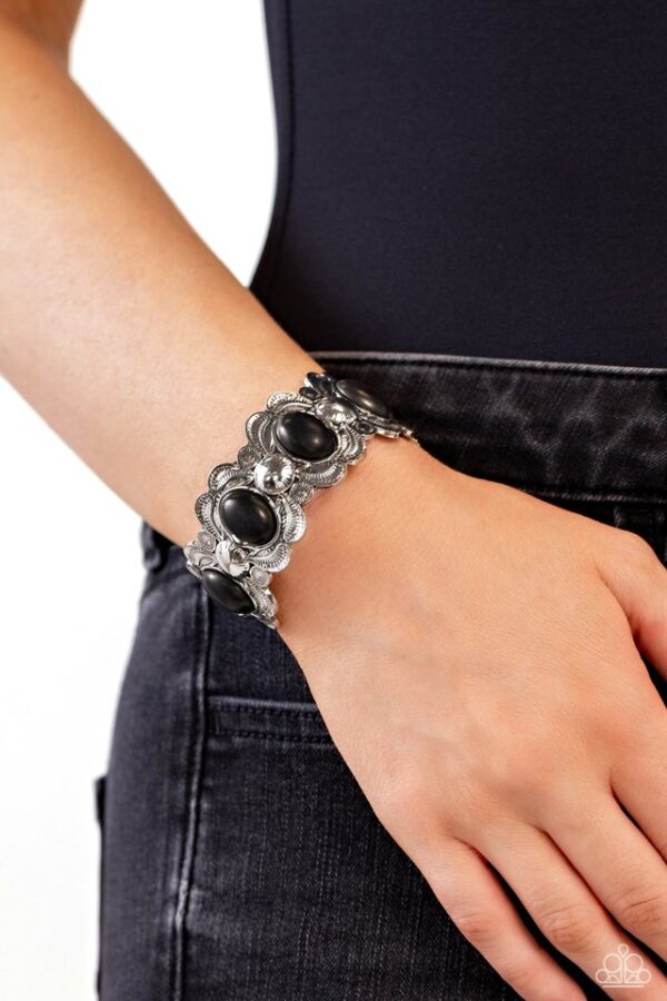 Paparazzi Bracelet ~ Sandstone Serenade - Black