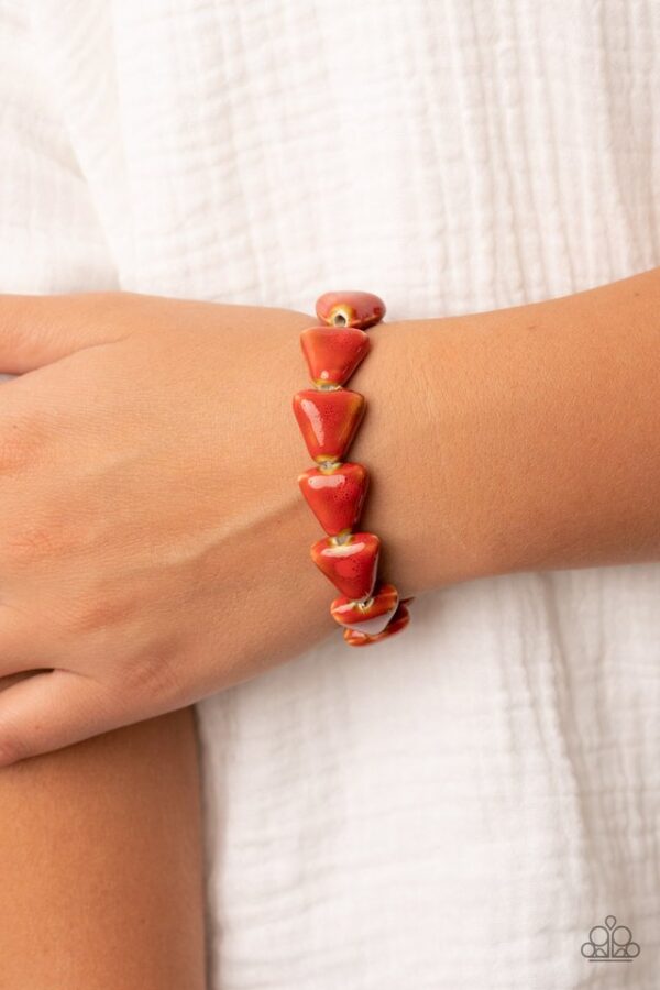 Paparazzi Bracelet ~ SHARK Out of Water - Red