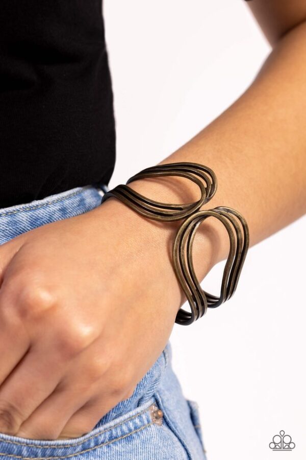 Paparazzi Bracelet ~ Shockwave Attitude - Brass