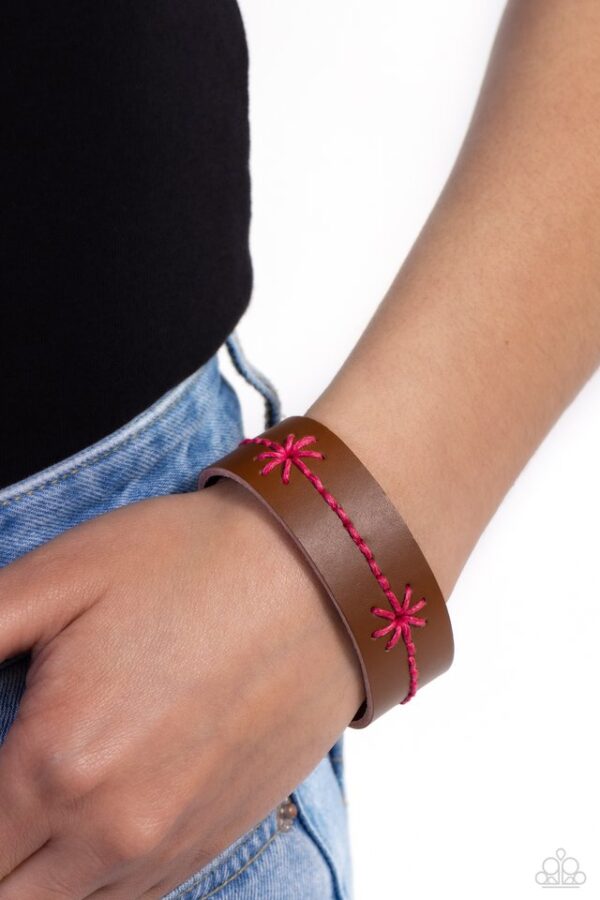 Paparazzi Bracelet ~ Cross-Stitched Gardens - Pink