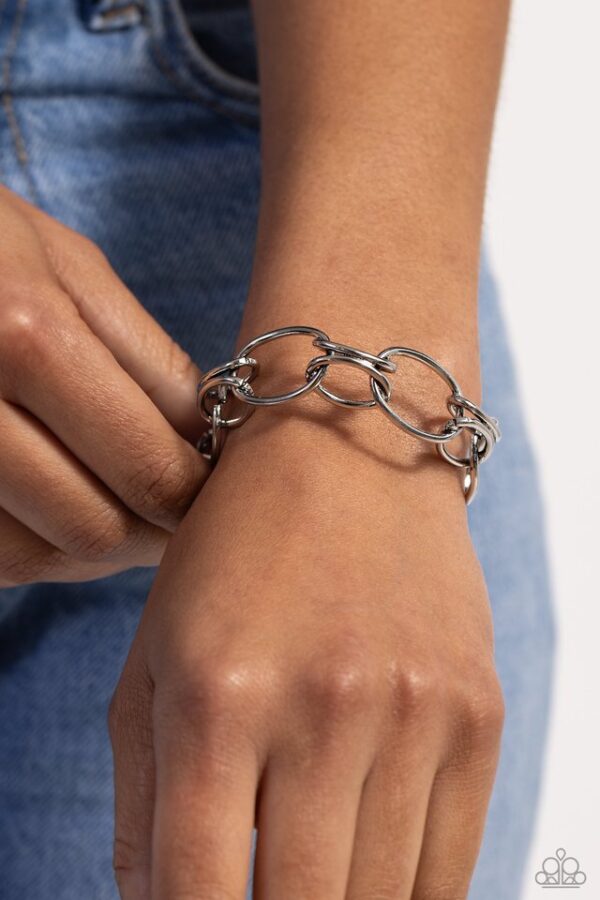 Paparazzi Bracelet ~ LINK or Swim - Silver