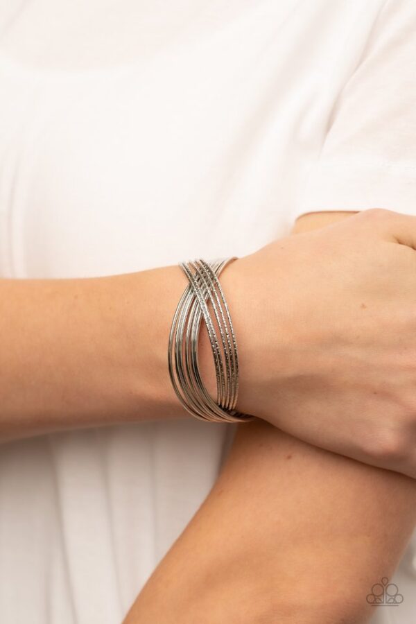 Paparazzi Bracelet ~ Industrialized Shimmer - Silver