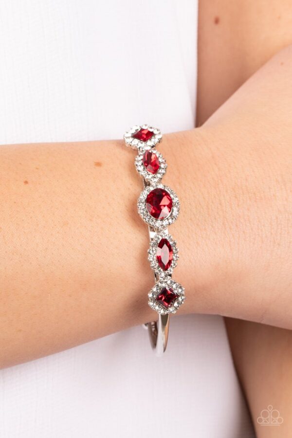 Paparazzi Bracelet ~ Simmer on GLOW - Red