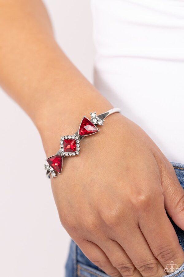 Paparazzi Bracelet ~ Strategic Sparkle - Red