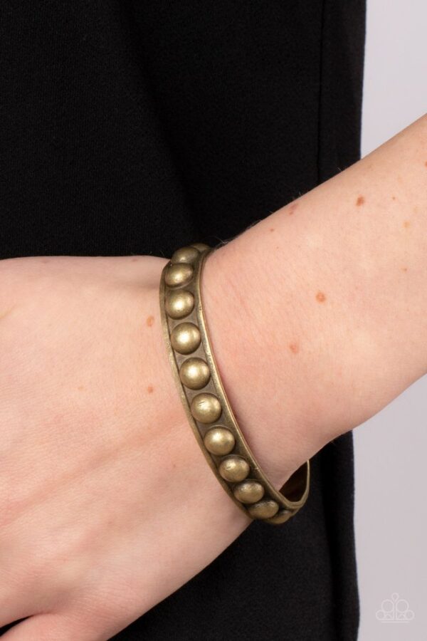 Paparazzi Bracelet ~ Clear as STUD - Brass