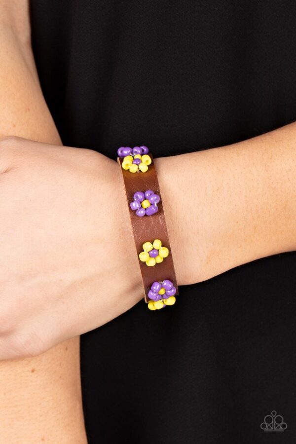 Paparazzi Bracelet ~ Flowery Frontier - Purple