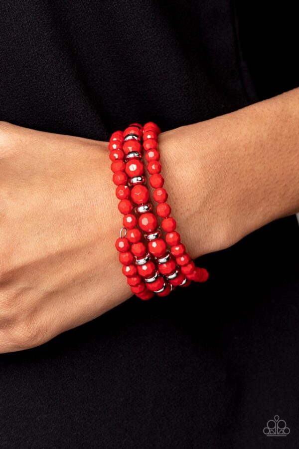 Paparazzi Bracelet ~ Its a Vibe - Red