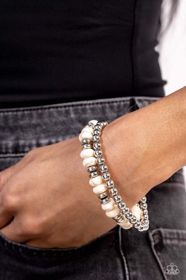 Paparazzi Bracelet ~ Secret Quarry - White