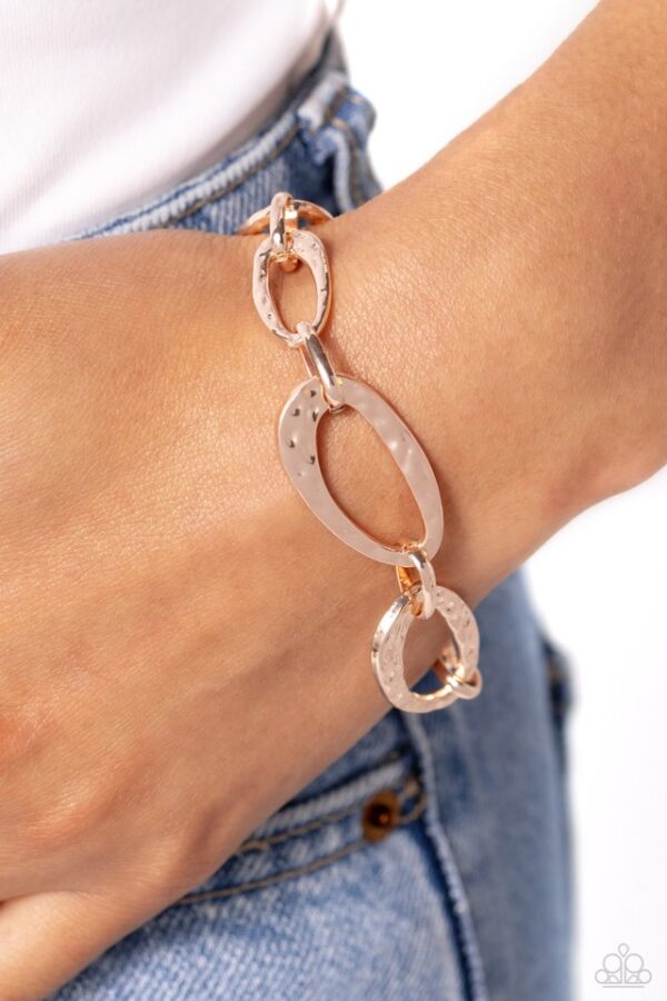 Paparazzi Bracelet ~ HAUTE-Tempered - Rose Gold