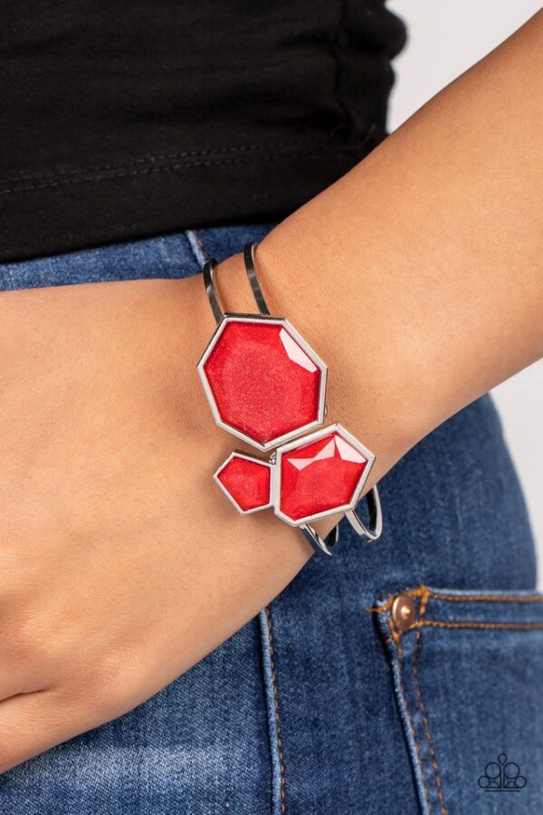 Paparazzi Bracelet ~ Tourist TRAPEZOID - Red