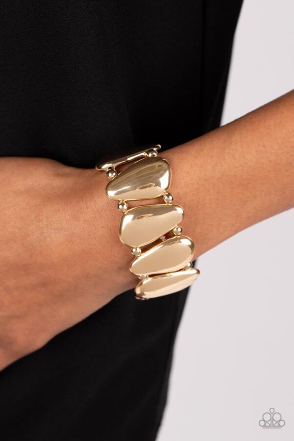 Paparazzi Bracelet ~ Classy Cave - Gold