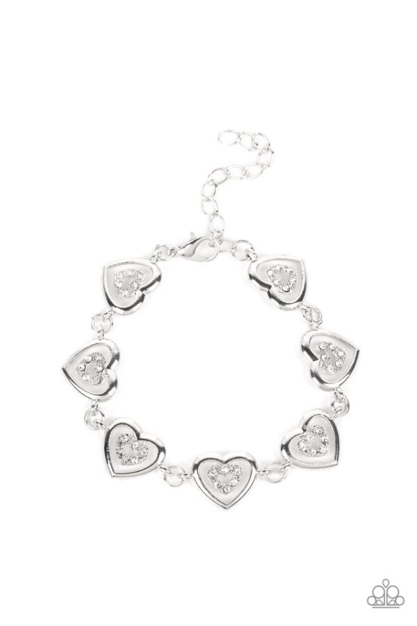 Paparazzi Bracelet ~ Catching Feelings - White