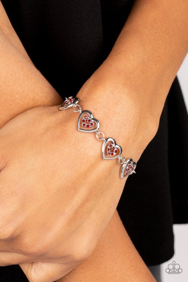 Paparazzi Bracelet ~ Catching Feelings - Red