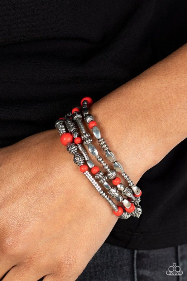 Paparazzi Bracelet ~ Jungle Jubilee - Red