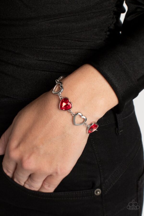 Paparazzi Bracelet ~ Sentimental Sweethearts - Red