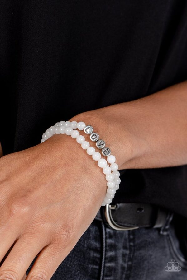 Paparazzi Bracelet ~ Devoted Dreamer - White