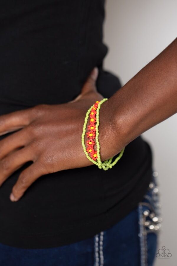 Paparazzi Bracelet ~ Buzzworthy Botanicals - Red