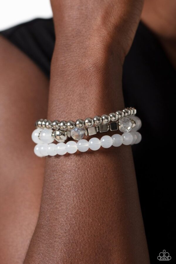 Paparazzi Bracelet ~ CUBE Your Enthusiasm - White