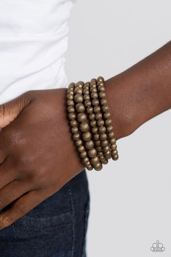 Paparazzi Bracelet ~ Sonoran Stripes - Brass