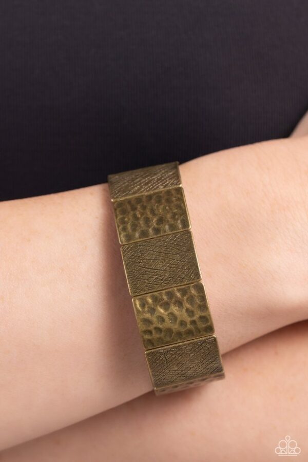 Paparazzi Bracelet ~ Textured Traveler - Brass