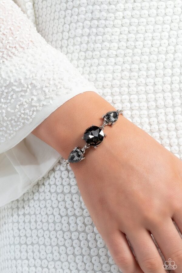 Paparazzi Bracelet ~ Twinkling Trio - Silver