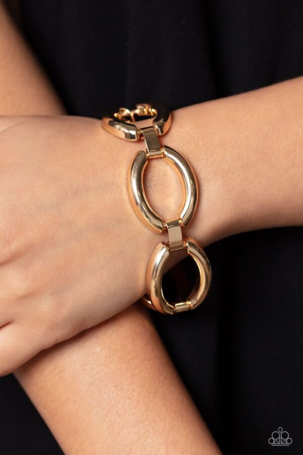 Paparazzi Bracelet ~ Constructed Chic - Gold