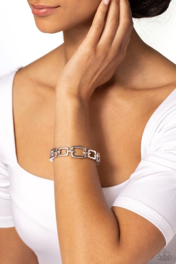 Paparazzi Bracelet ~ Square Inch - Silver