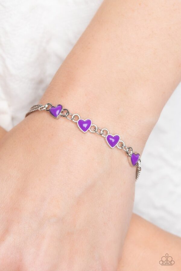 Paparazzi Bracelet ~ Smitten Sweethearts - Purple