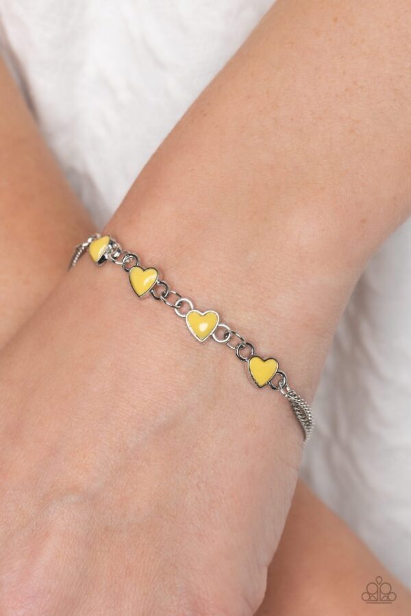 Paparazzi Bracelet ~ Smitten Sweethearts - Yellow