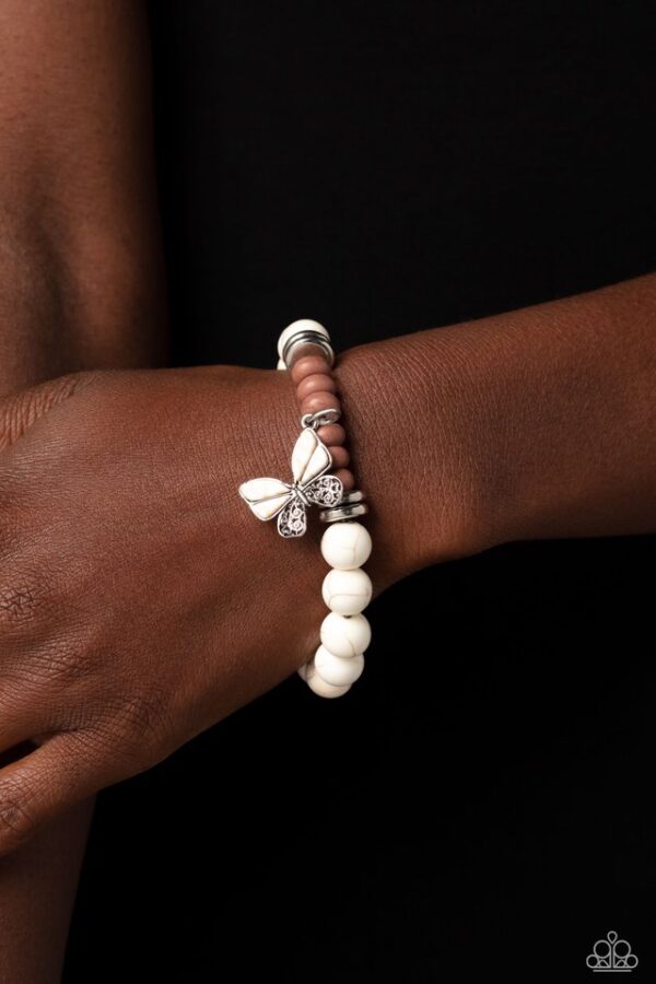 Paparazzi Bracelet ~ Bold Butterfly - White