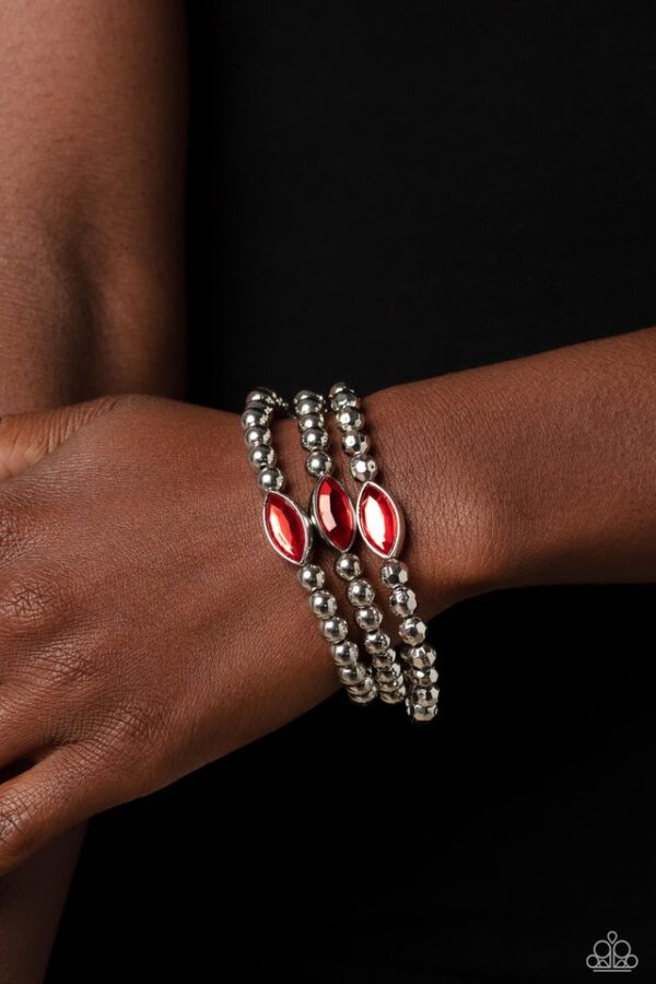 Paparazzi Bracelet ~ Twinkling Team - Red