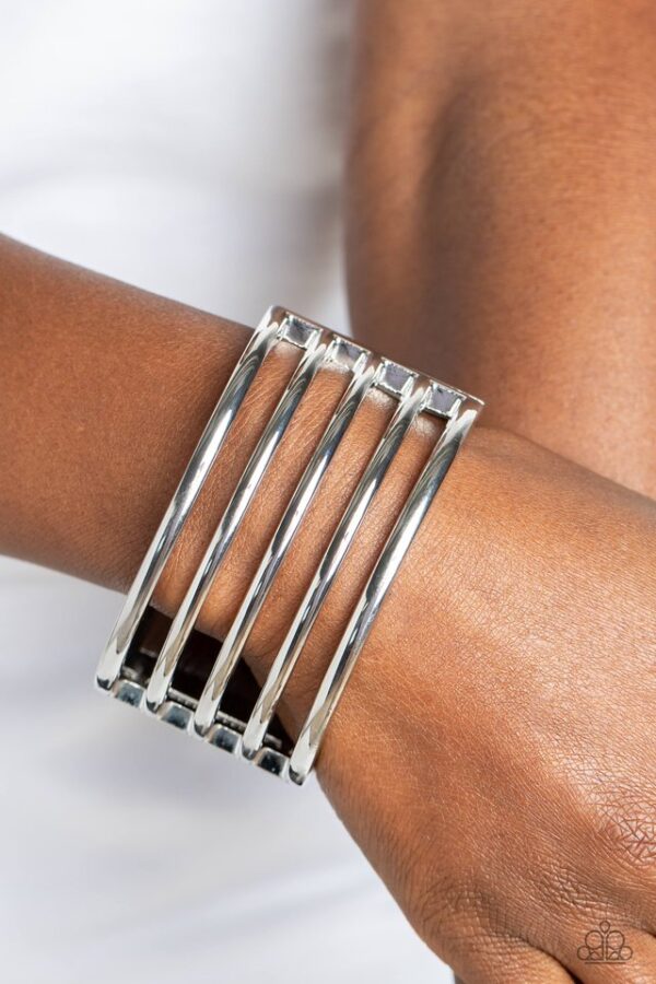 Paparazzi Bracelet ~ Wayward Warrior - Silver