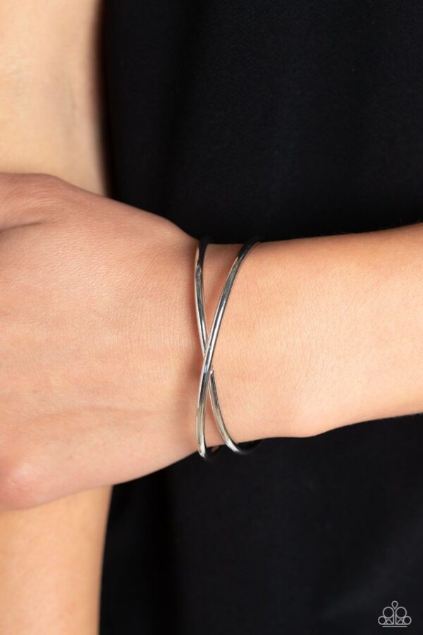 Paparazzi Bracelet ~ Teasing Twist - Silver