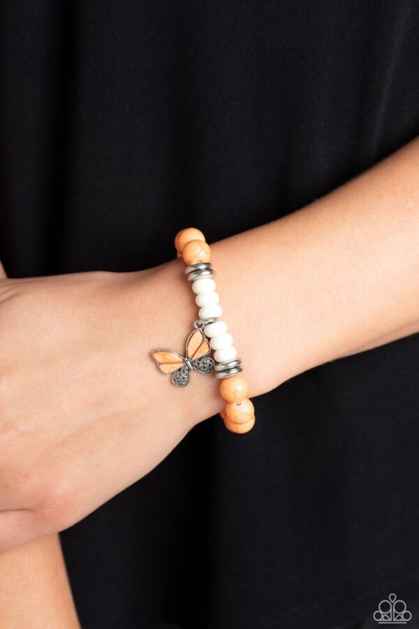 Paparazzi Bracelet ~ Bold Butterfly - Orange