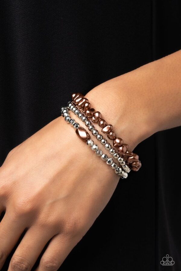 Paparazzi Bracelet ~ Effulgent Exchange - Brown