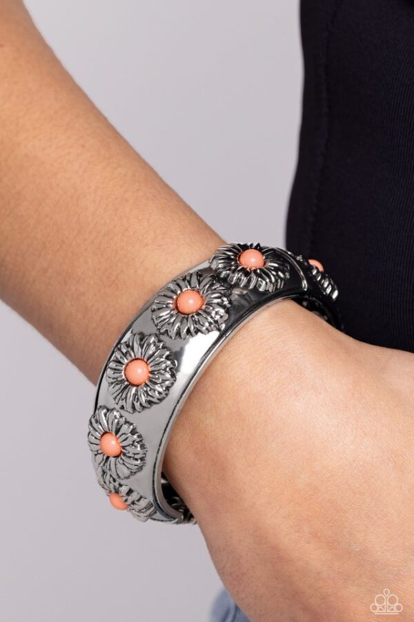 Paparazzi Bracelet ~ Taking FLORAL - Orange