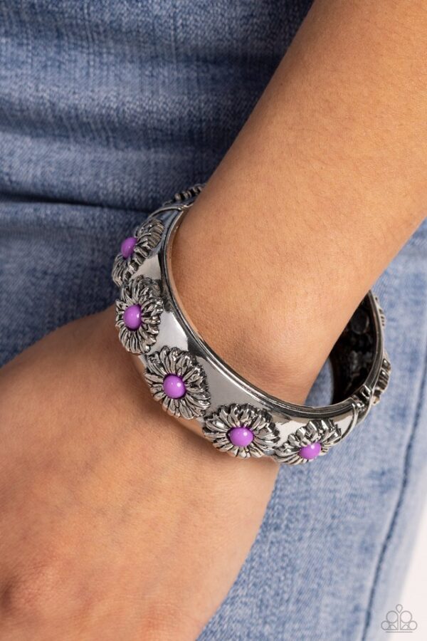 Paparazzi Bracelet ~ Taking FLORAL - Purple