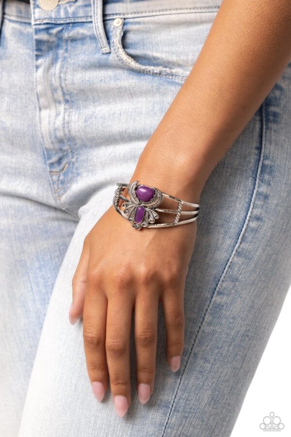 Paparazzi Bracelet ~ Peacock Plume - Purple