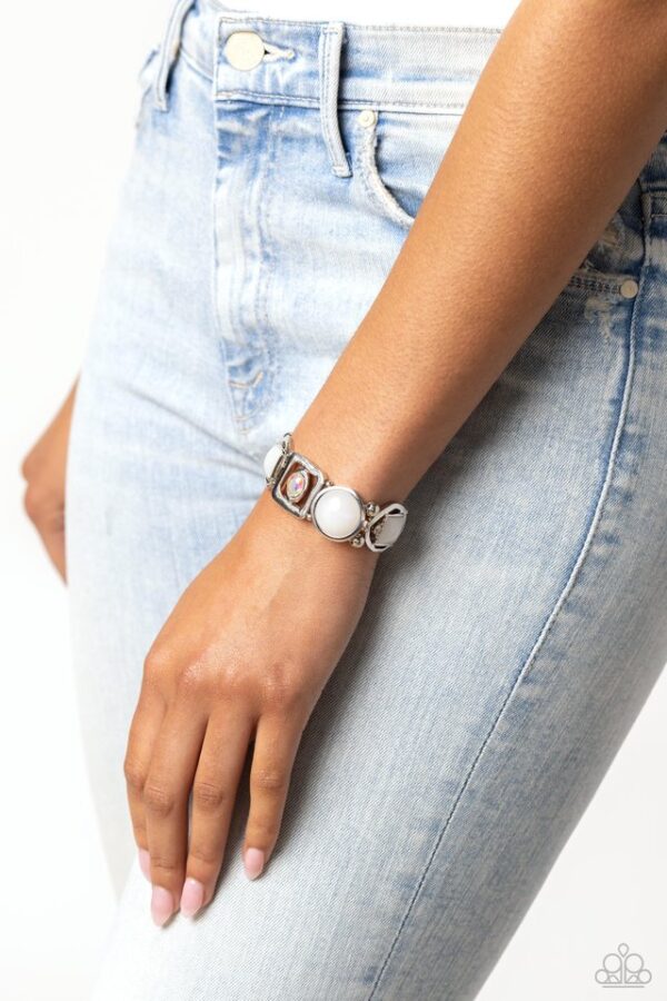 Paparazzi Bracelet ~ Majestic Mashup - White