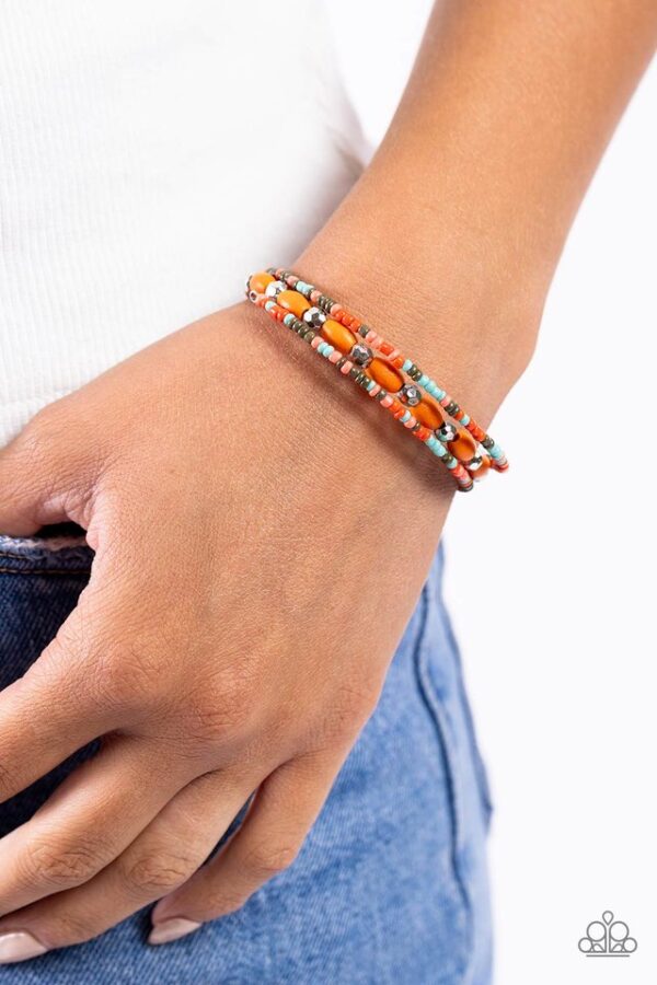 Paparazzi Bracelet ~ For WOOD Measure - Orange