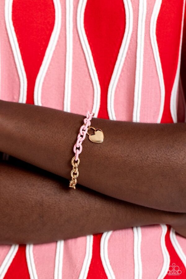 Paparazzi Bracelet ~ Locked and Loved - Pink