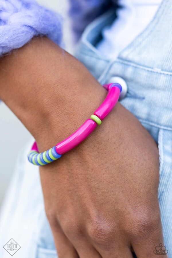 Paparazzi Bracelet ~ Poppin Pattern - Pink