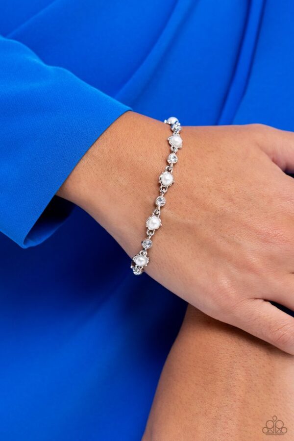 Paparazzi Bracelet ~ Particularly Pronged - White